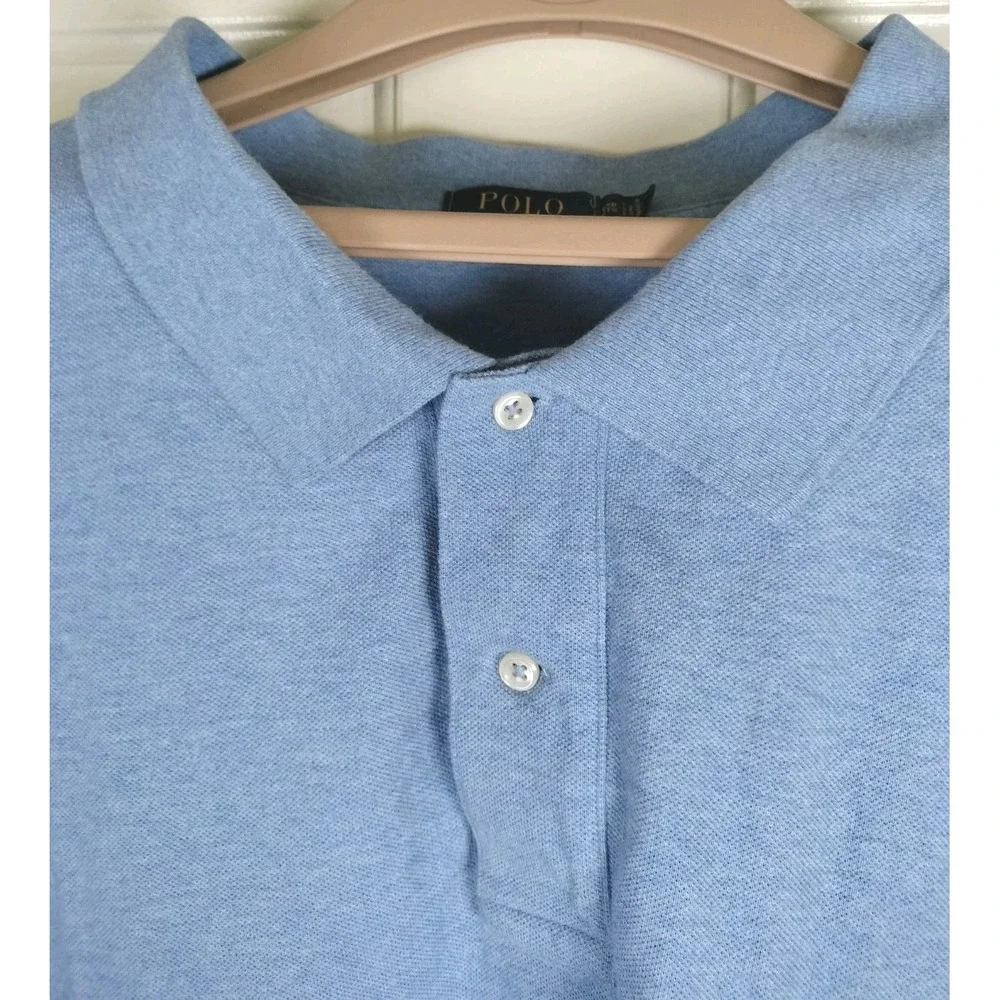 Polo Ralph Lauren Shirt Mens 6XB Light Blue Short Sleeve Pique Knit Pony Logo 6X